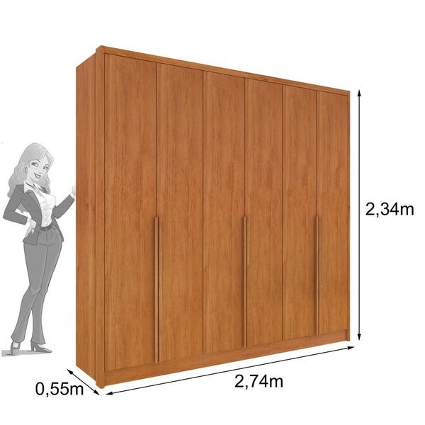 Imagem de Guarda Roupa Casal 6 Portas 6 Gavetas 100% MDF Fortuna s/ Espelho s/ pés - Tcil