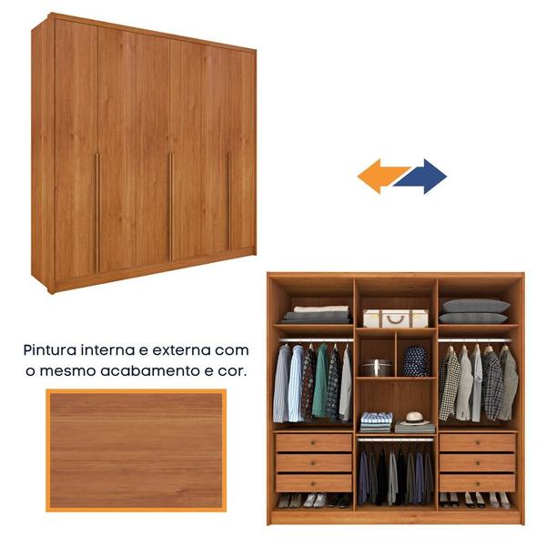 Imagem de Guarda Roupa Casal 6 Portas 6 Gavetas 100% MDF Fortuna s/ Espelho s/ pés - Tcil