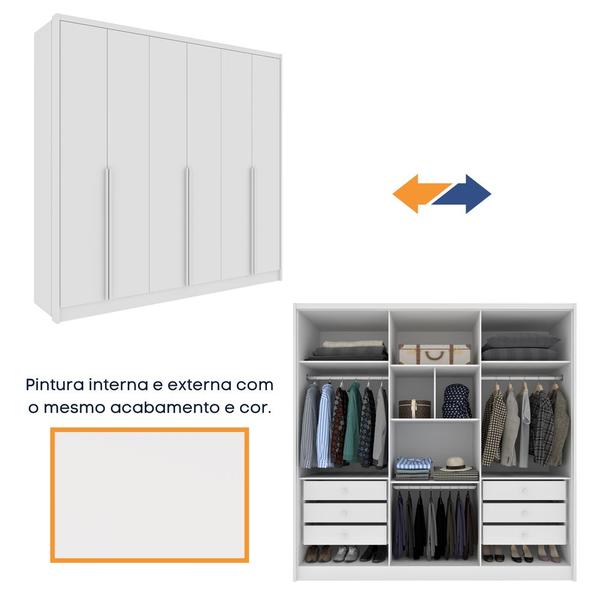 Imagem de Guarda Roupa Casal 6 Portas 6 Gavetas 100% MDF Fortuna s/ Espelho s/ pés - Tcil