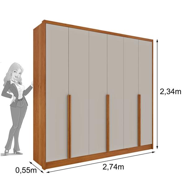 Imagem de Guarda Roupa Casal 6 Portas 6 Gavetas 100% MDF Fortuna s/ Espelho s/ pés - Tcil