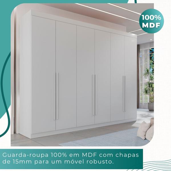 Imagem de Guarda Roupa Casal 6 Portas 6 Gavetas 100% MDF Itália - Mais Móveis