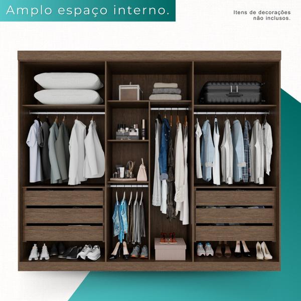 Imagem de Guarda Roupa Casal 6 Portas 6 Gavetas 100% MDF Itália - Mais Móveis