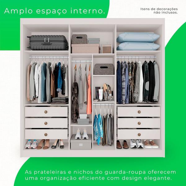 Imagem de Guarda-roupa Casal 6 Portas 6 Gavetas Granada 100 MDF Sallêto Móveis