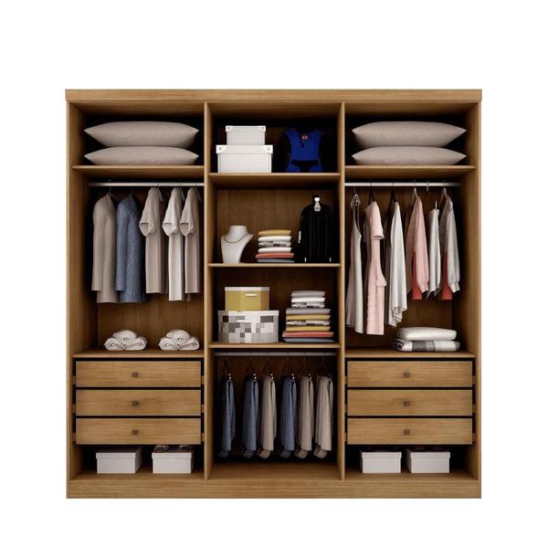 Imagem de Guarda Roupa Casal 6 Portas 6 Gavetas - New Vértice-Cumaru/Fendi - Móveis Novo Horizonte