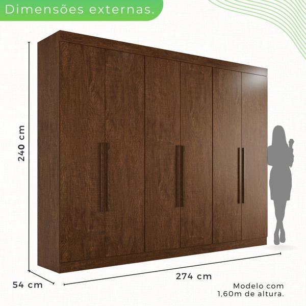 Imagem de Guarda-roupa Casal 6 Portas 6 Gavetas Órion Premium