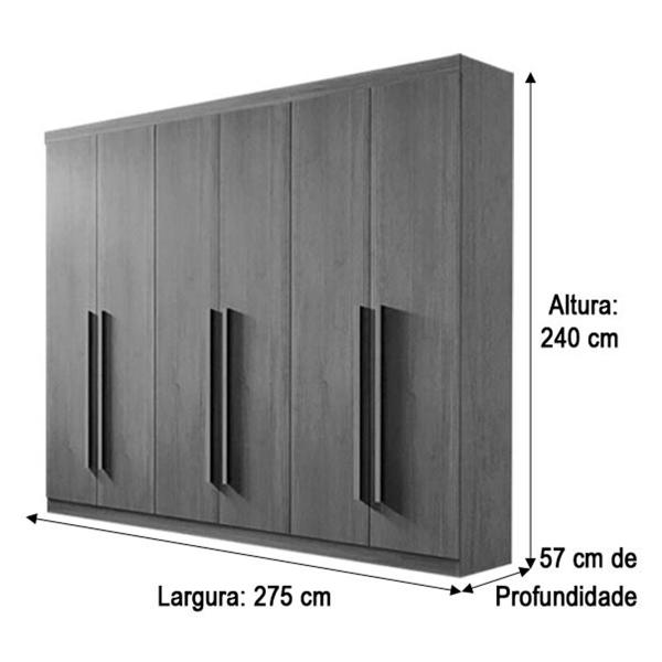 Imagem de Guarda Roupa Casal 6 Portas 6 Gavetas Requinte