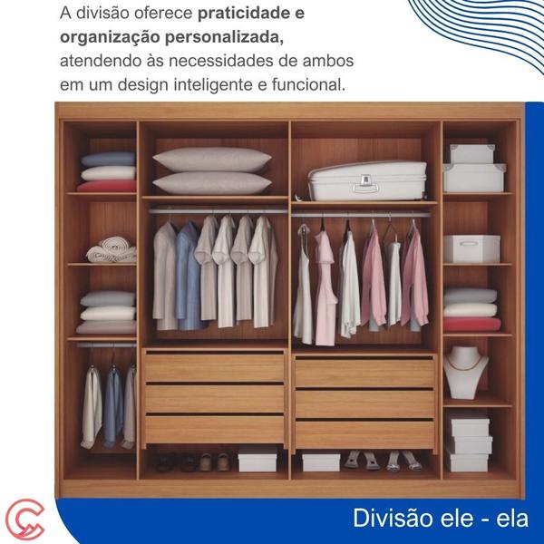 Imagem de Guarda-Roupa Casal  6 Portas 6 Gavetas São Carlos - Leifer Móveis