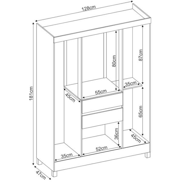 Imagem de Guarda Roupa Casal 6 Portas 62020 Amendola Off White Demobile