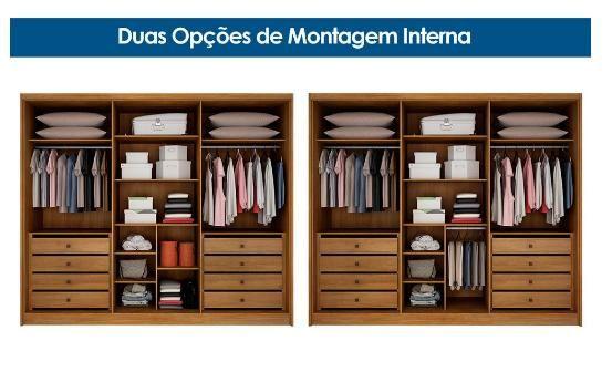 Imagem de Guarda Roupa Casal 6 Portas 8 Gavetas Coimbra - Móveis Novo Horizonte - Cumaru Ripado