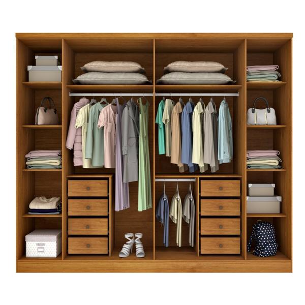 Imagem de Guarda Roupa Casal 6 Portas 8 Gavetas com Pés Portugal 270cm Espresso Móveis