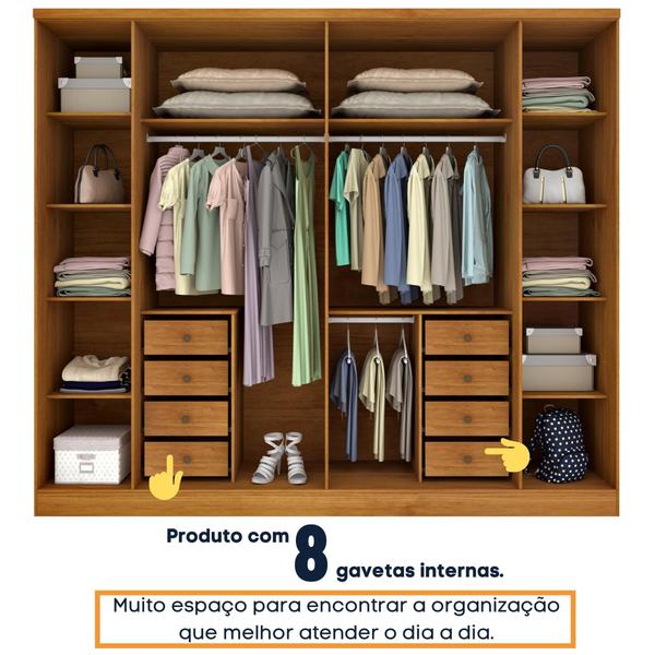 Imagem de Guarda Roupa Casal 6 Portas 8 Gavetas Portugal 270cm Espresso Móveis