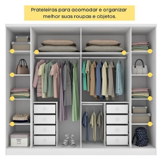 Imagem de Guarda Roupa Casal 6 Portas 8 Gavetas Sevila Tcil Móveis