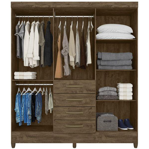 Imagem de Guarda Roupa Casal 6 Portas 8963 Castanho Wood Moval