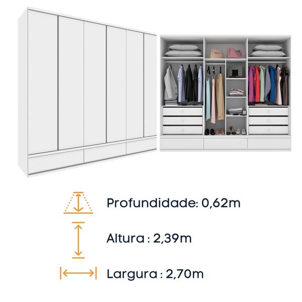 Imagem de Guarda Roupa Casal 6 Portas 9 Gavetas 270cm Stillus