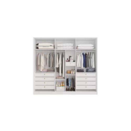 Imagem de Guarda-roupa casal 6 portas 9 gavetas 2,70m - Ibiza-Branco - Bianchi Móveis