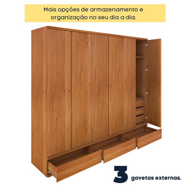 Imagem de Guarda Roupa Casal 6 Portas 9 Gavetas Stillus Tcil Móveis