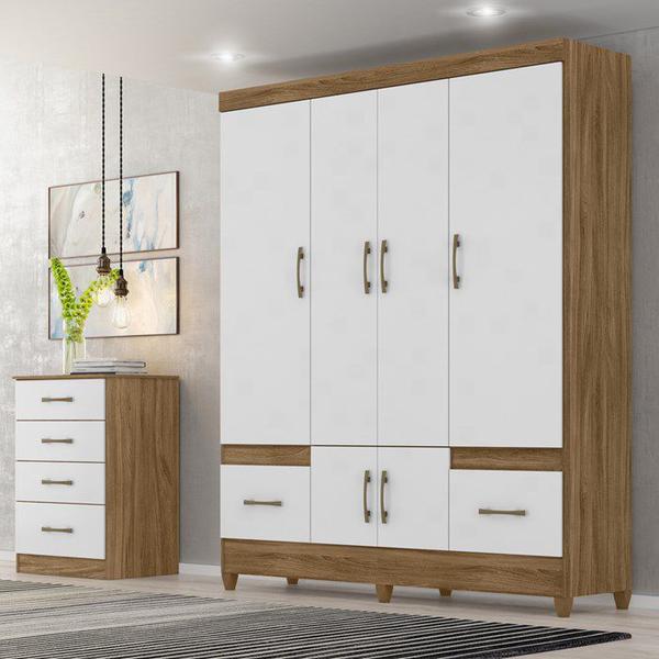 Imagem de Guarda Roupa Casal 6 Portas 9120 Naturale Branco Moval