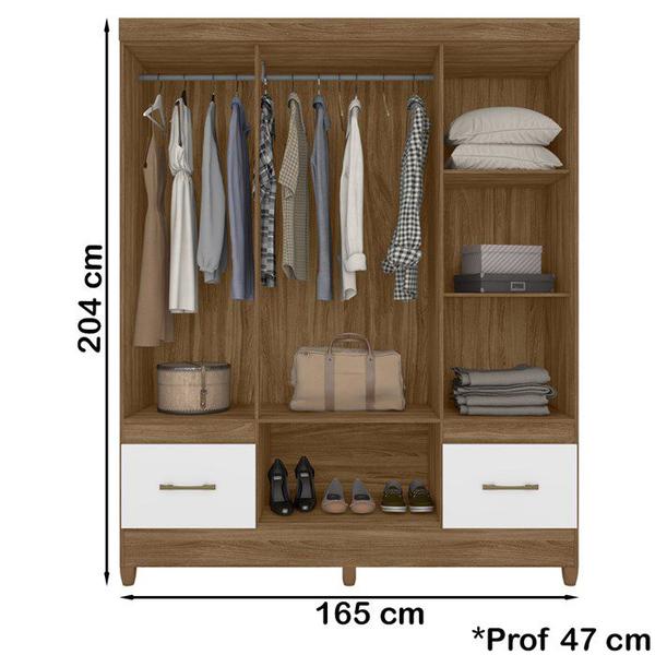 Imagem de Guarda Roupa Casal 6 Portas 9120 Naturale Branco Moval