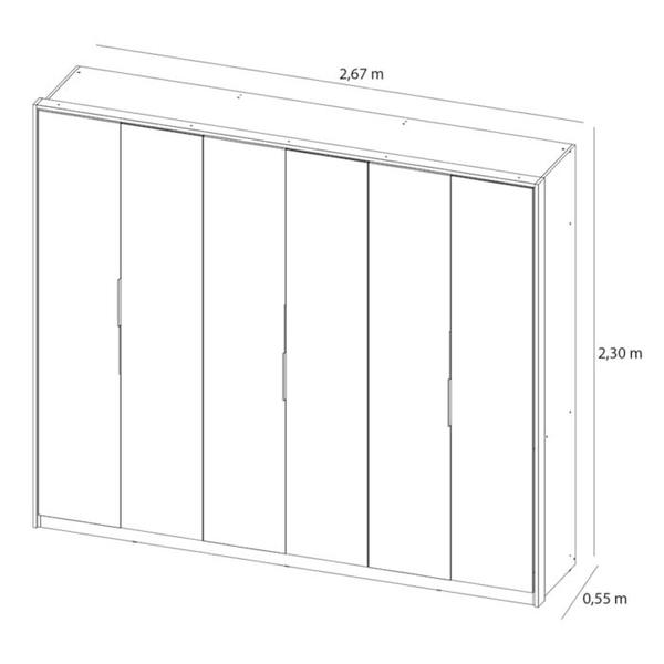 Imagem de Guarda Roupa Casal 6 Portas Atrice Amendola Grafito Demartez