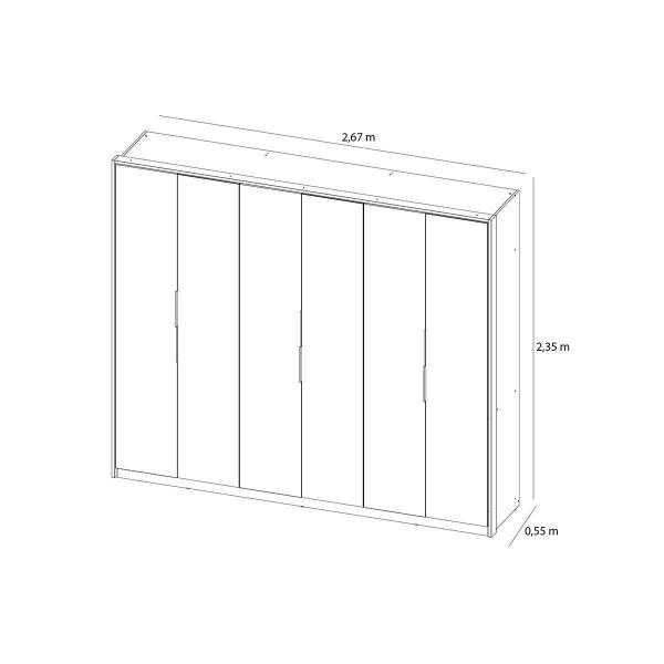 Imagem de Guarda Roupa Casal 6 Portas c/ 2 Espelhos Atrice Amêndola Touch - Demóbile