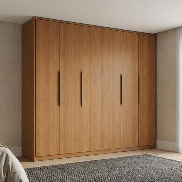 Guarda Roupa Casal 6 Portas Camarão com 4 Gavetas 259x232cm