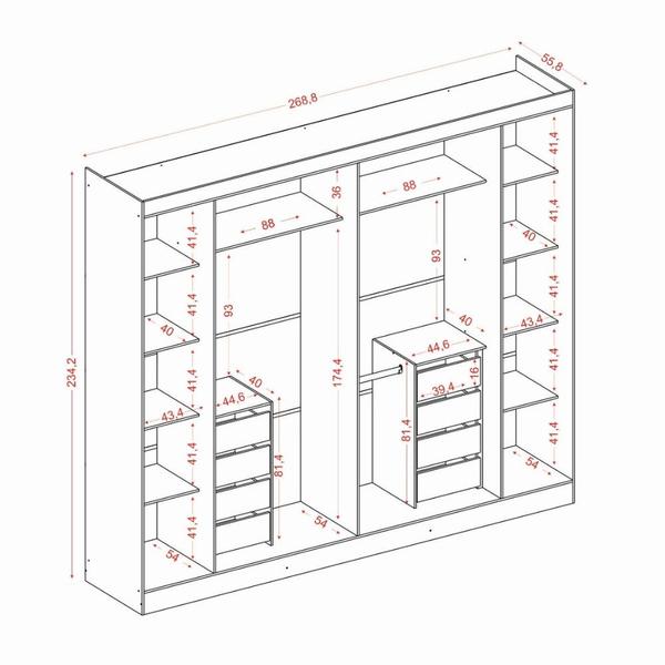 Imagem de Guarda Roupa Casal 6 Portas Canadá Aramóveis