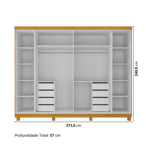 Imagem de Guarda-Roupa Casal 6 Portas Carnaúba com Espelho e com Pés CabeCasa MadeiraMadeira