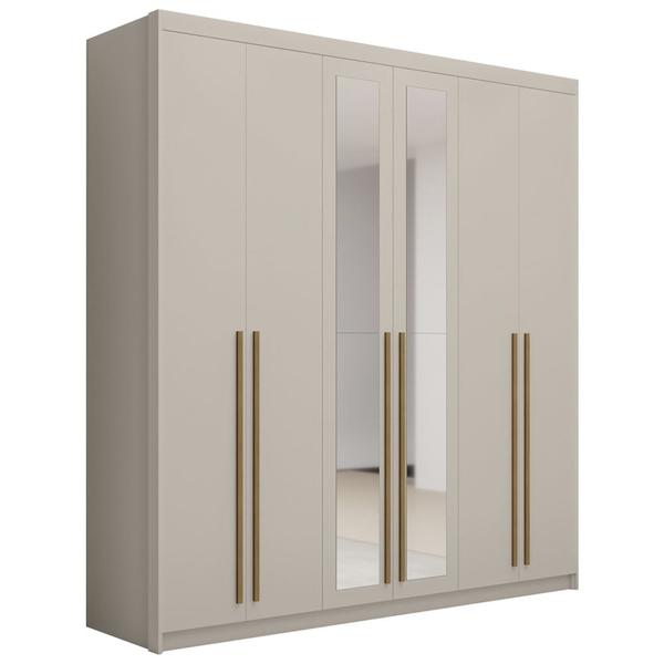 Imagem de Guarda Roupa Casal 6 Portas Com Espelho 233cm Dubai Fendi    - VLR MÓVEIS