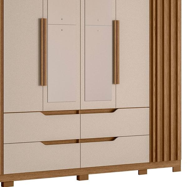 Imagem de Guarda Roupa Casal 6 Portas Com Espelho 240cm Doble Jatobá/Fendi - Albatroz