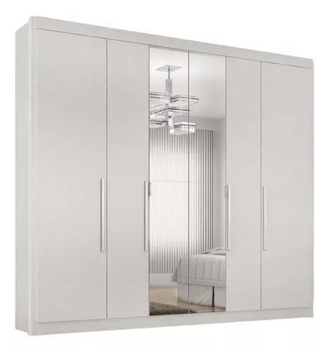 Imagem de Guarda Roupa Casal 6 Portas Com Espelho e 6 Gavetas Branco