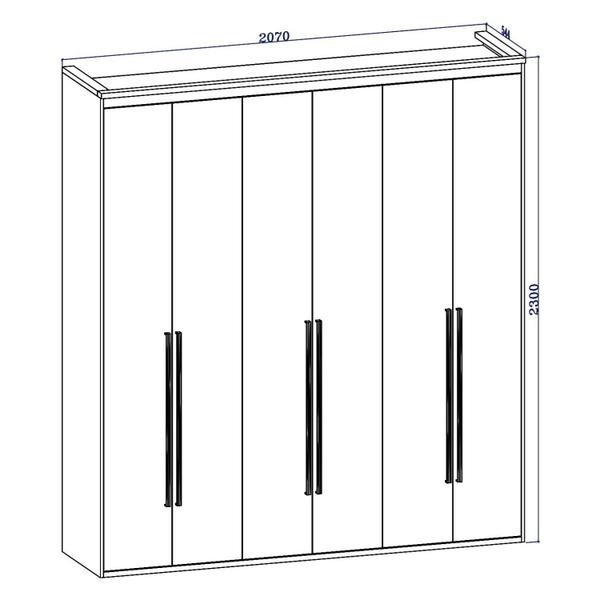 Imagem de Guarda Roupa Casal 6 Portas com Espelho Interior 1 Originale Belmax