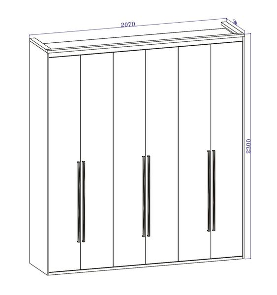 Imagem de Guarda Roupa Casal 6 Portas com Espelho MDF Originale 2,07 m Belmax