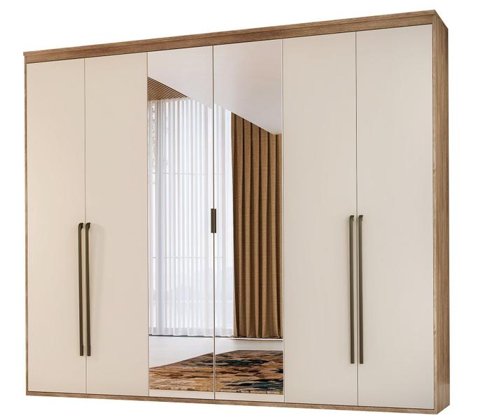 Imagem de Guarda Roupa Casal 6 Portas com Espelho MDF Originale 2,07 m Belmax