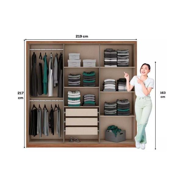 Imagem de Guarda Roupa Casal 6 Portas e 3 Gavetas Belmont 1154 Branco - Carraro