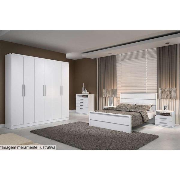 Imagem de Guarda Roupa Casal 6 Portas e 3 Gavetas c/ Espelho PH1127 Branco - Herval