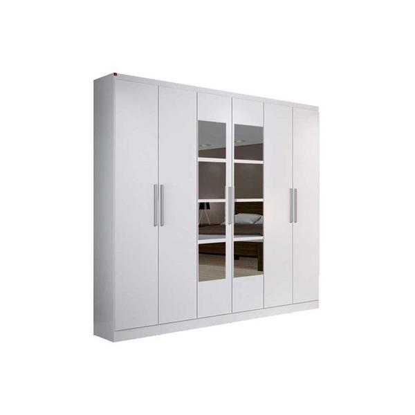 Imagem de Guarda Roupa Casal 6 Portas e 3 Gavetas c/ Espelho PH1127 Branco - Herval