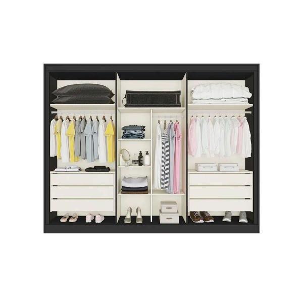 Imagem de Guarda Roupa Casal 6 Portas e 6 Gavetas c/ Espelho Argos Off White - Europa