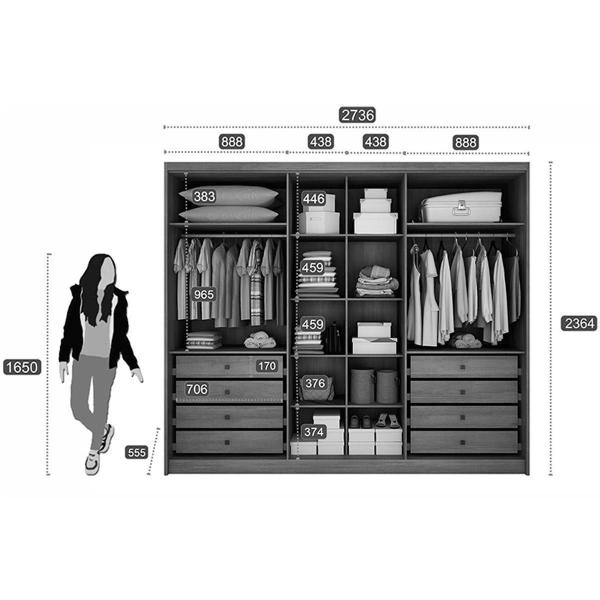 Imagem de Guarda Roupa Casal 6 Portas e 8 Gavetas Robust/Livorno Cumaru - Novo Horizonte