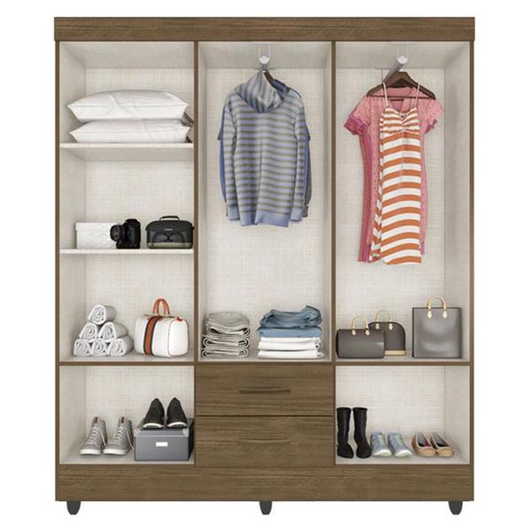 Guarda Roupa Casal 6 Portas e Cômoda 4 Gavetas Lite Carvalho Oak Móveis Leão - MOVEIS LEAO Imagem de Guarda Roupa Casal 6 Portas e Cômoda 4 Gavetas Lite Carvalho Oak Móveis Leão