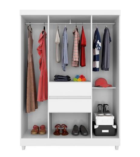 Imagem de Guarda Roupa Casal 6 Portas Ecom ll 62020 Branco Rosa Flex Demóbile - LBMSHOP