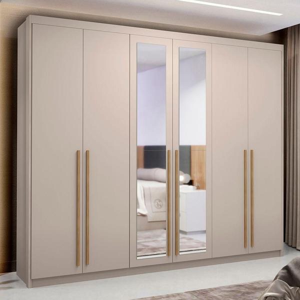 Imagem de Guarda Roupa Casal 6 Portas Espelho Dubai Majestic Fendi - Vlr Móveis