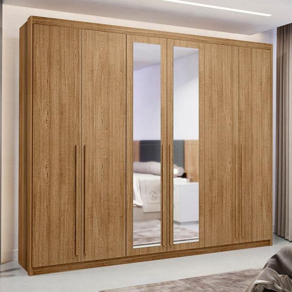 Imagem de Guarda Roupa Casal 6 Portas Espelho Dubai Majestic Nature    - VLR MÓVEIS