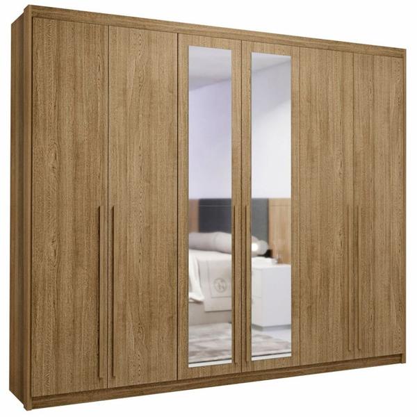 Imagem de Guarda Roupa Casal 6 Portas Espelho Dubai Majestic Nature    - VLR MÓVEIS