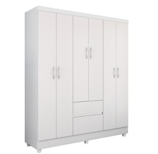 Imagem de Guarda Roupa Casal 6 Portas Flash ll 62920 Branco Rosa Flex Demóbile - LBMSHOP