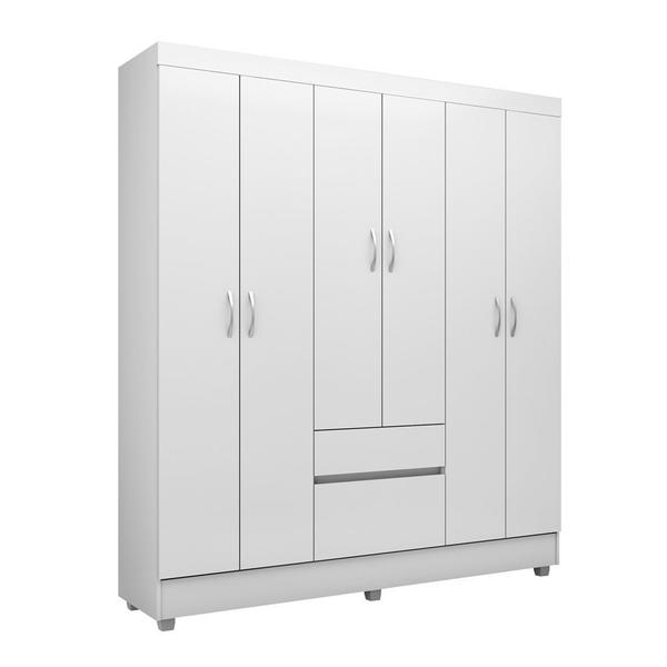 Imagem de Guarda Roupa Casal 6 Portas Flash ll 62920 Branco Rosa Flex Demóbile