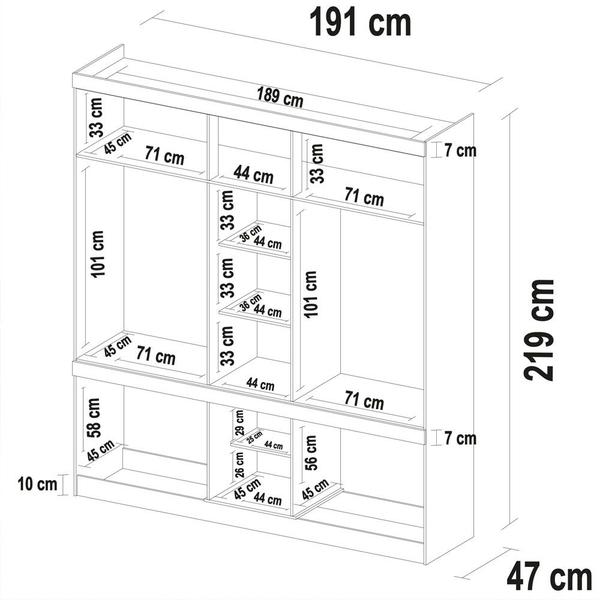 Imagem de Guarda Roupa Casal 6 Portas Guarujá c/ Espelho 64720 Amêndola Touch Demóbile