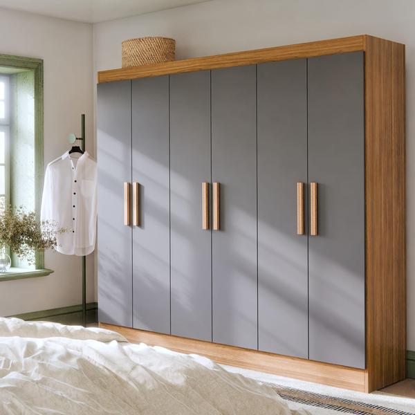 Guarda Roupa Casal 6 Portas Itália Cores Modernas Com 2 Gavetas Internas e Cabideiro - Ma... Guarda Roupa Casal 6 Portas Itália Cores Modernas Com 2 Gavetas Internas e Cabideiro - Ma...