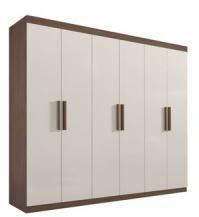 Imagem de Guarda Roupa Casal 6 Portas Leblon 100 MDF D Doro Móveis Castanho