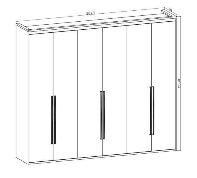 Imagem de Guarda Roupa Casal 6 Portas MDF Originale 2,67m Belmax