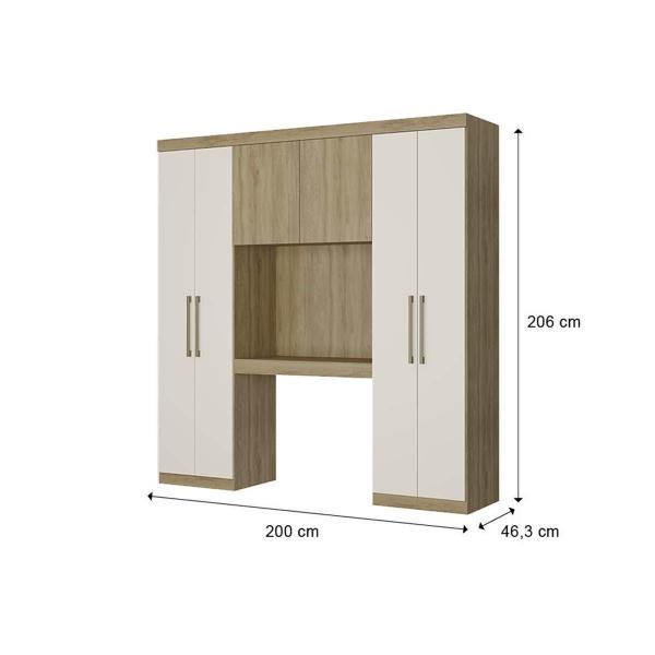 Imagem de Guarda Roupa Casal 6 Portas Porto 836 Noce - Carraro